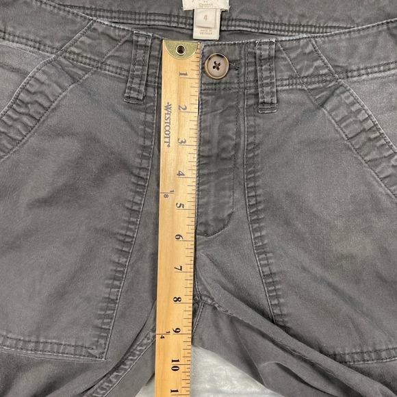 J CREW Womens Gray Stretch Flat Front Straight Leg Utility Pants Pockets Size 4 - Picture 11 of 12